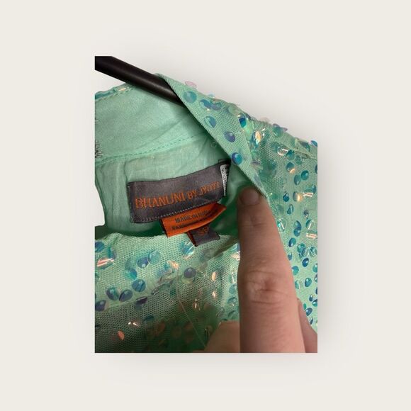 Bhanuni by Jyoti Siren Maxi Dress Blue Sequin Size Small Petite NWT - Picture 10 of 10